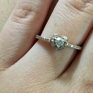 Rose gold diamond engagement/promise ring